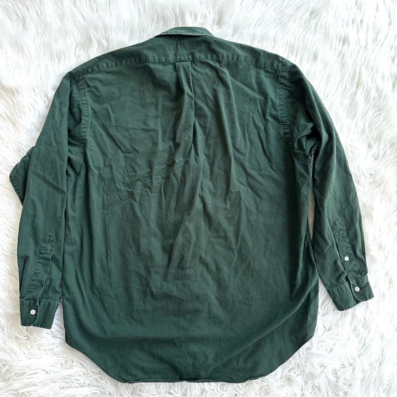 Vintage Ralph Lauren Shirt Adult Extra Large L Green Red Pony Chino Mens 90s - Picture 9 of 9